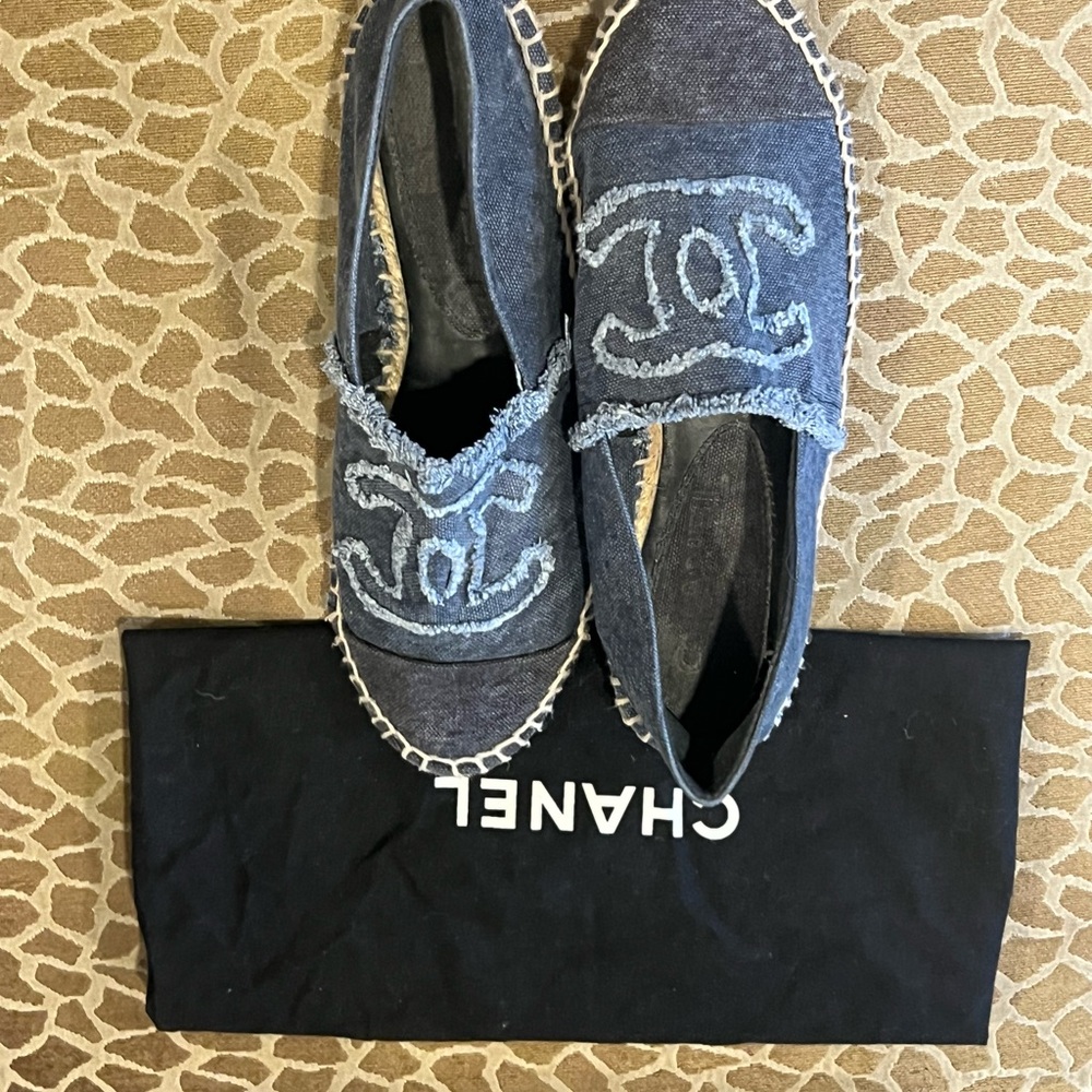 Chanel Blue Denim Espadrilles